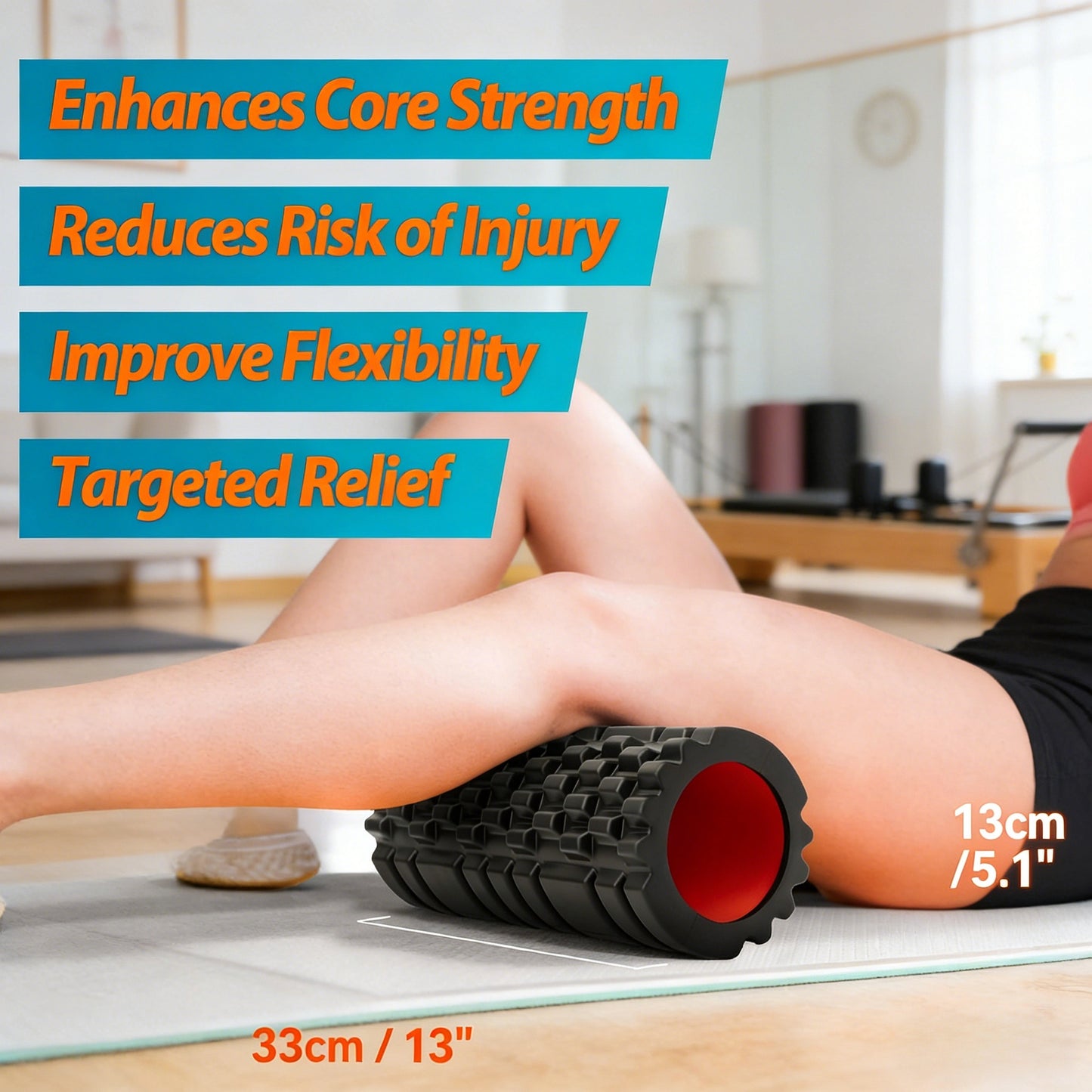13-Inch High-Density Foam Roller for Muscle Relief & Fitness