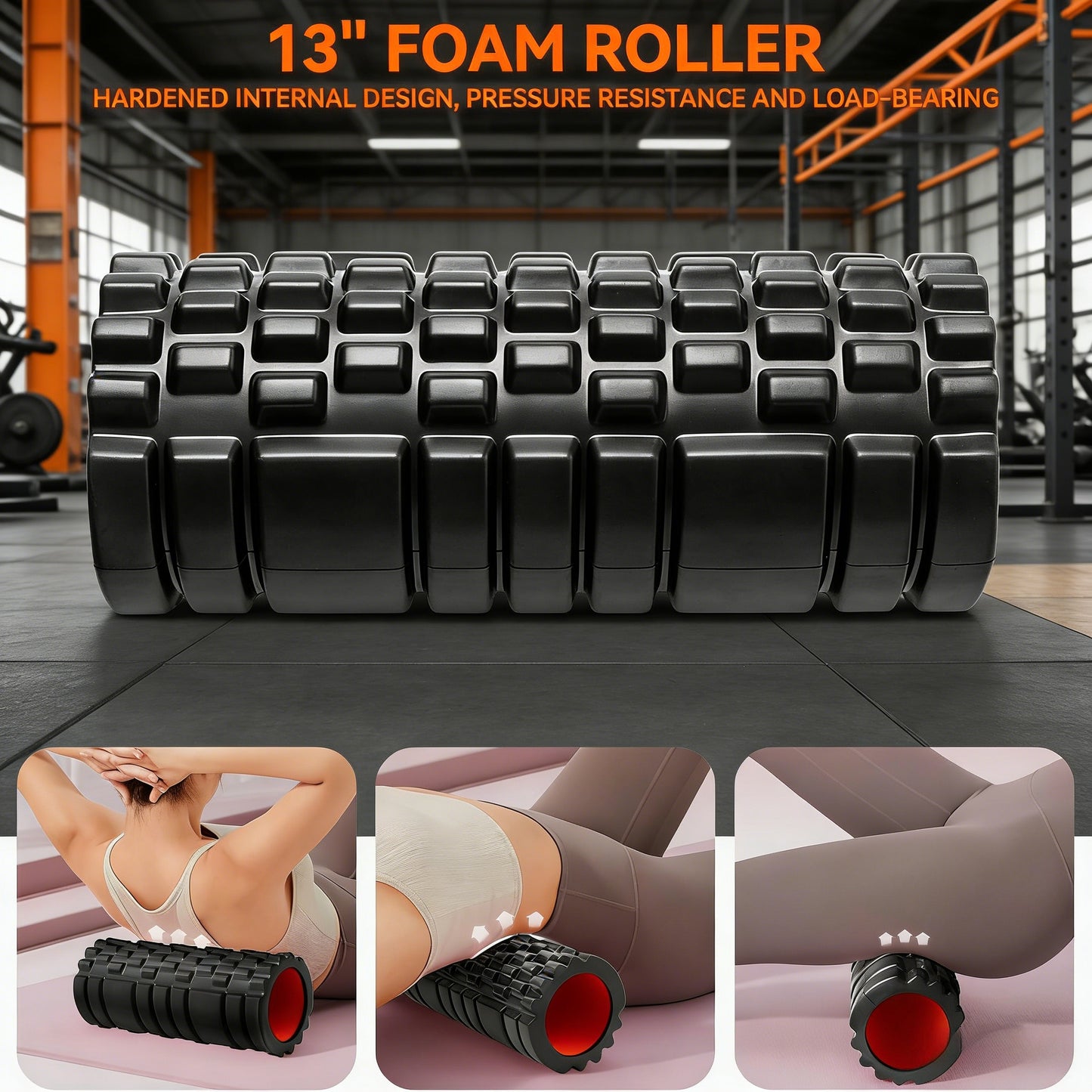 13-Inch High-Density Foam Roller for Muscle Relief & Fitness