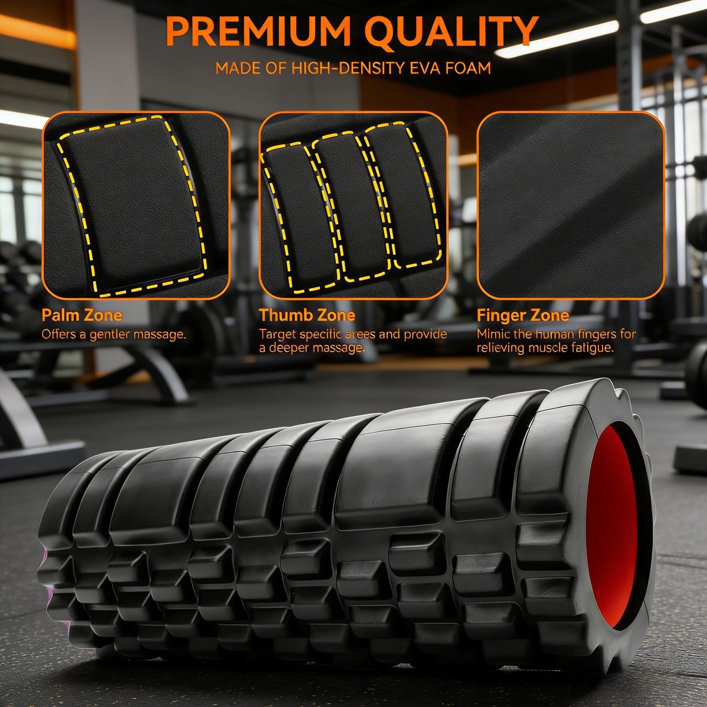 13-Inch High-Density Foam Roller for Muscle Relief & Fitness